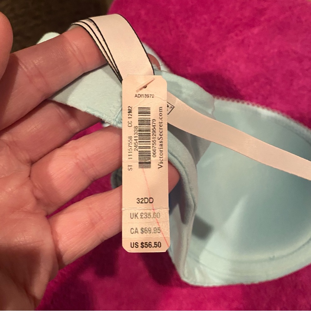 NWT Victoria's Secret 32DD *BODY BY VICTORIA* LINED DEMI BRA *Opal Blue* - Picture 10 of 10